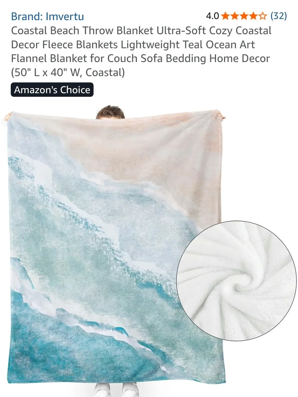 Teal Coastal Throw Blanket - Ultra-Soft Fleece